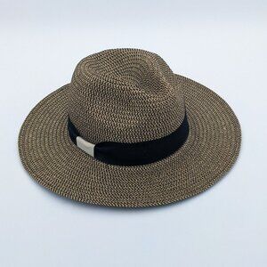Hat Attack Woven Paper Straw Panama Hat with Black Band